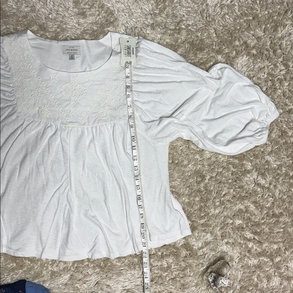 Lucky Brand Embroidered Cotton Top - Picture 7 of 8